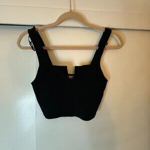 Zara Black Ribbed Cropped Bralette Top *Excellent Condition*